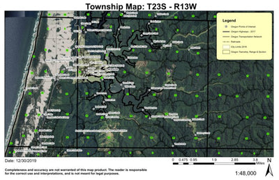 Eel Creek T23S R13W Township Map Preview 1