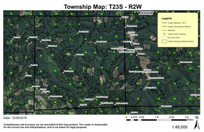 Burnt Mountain T23S R2W Township Map Preview 1