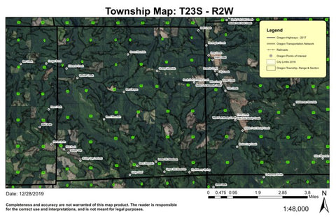 Burnt Mountain T23S R2W Township Map Preview 1