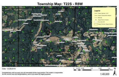 Bunch Bar T22S R8W Township Map Preview 1