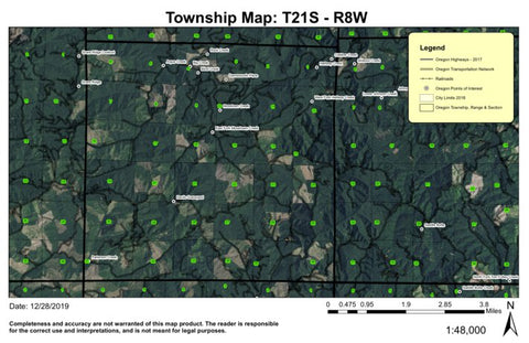 Paradise Creek T21S R8W Township Map Preview 1