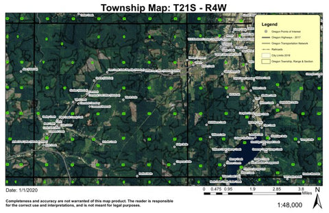 Curtin T21S R4W Township Map Preview 1