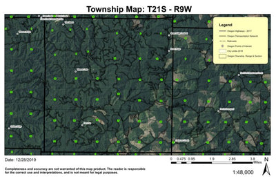 Weatherly Creek T21S R9W Township Map Preview 1