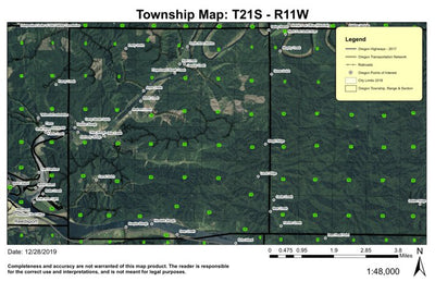 Dean Creek T21S R11W Township Map Preview 1