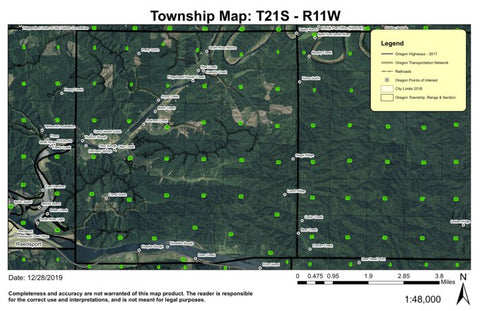Dean Creek T21S R11W Township Map Preview 1