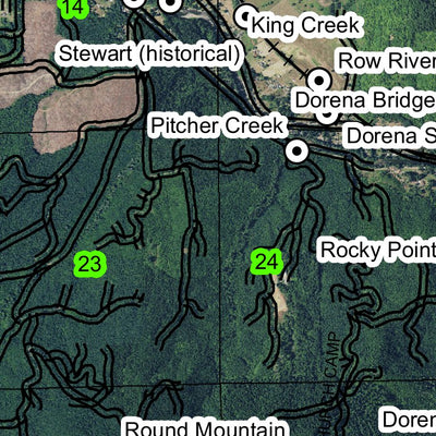 Dorena Lake T21S R2W Township Map Preview 2