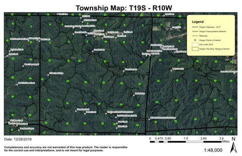 Mount Grayback T19S R10W Township Map Preview 1