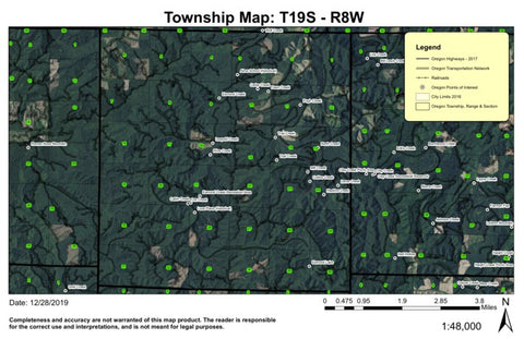 Esmond Creek T19S R8W Township Map Preview 1