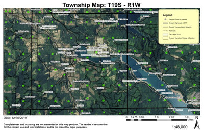 Lowell T19S R1W Township Map Preview 1