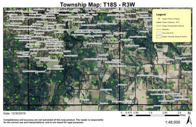 Eugene SE T18S R3W Township Map Preview 1