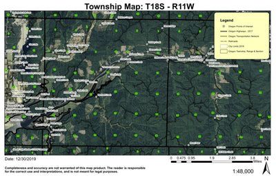Cushman T18S R11W Township Map Preview 1
