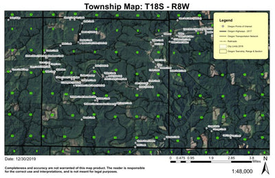 Whitaker Creek T18S R8W Township Map Preview 1