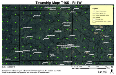 Fairview Mountain T16S R11W Township Map Preview 1