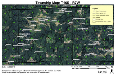 Triangle Lake T16S R7W Township Map Preview 1