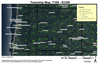 Oregon Islands T16S R12W Township Map Preview 1