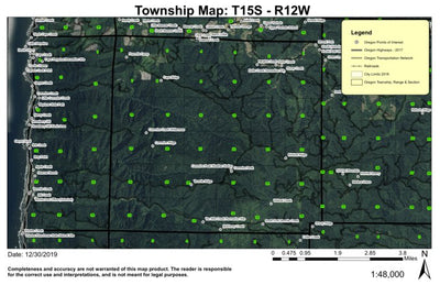Cape Perpetua T15S R12W Township Map Preview 1