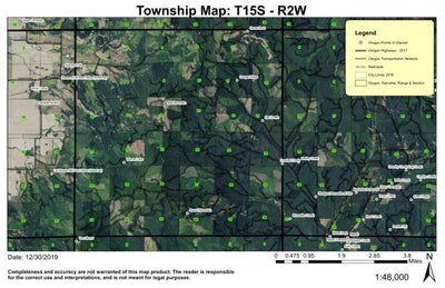 Round Mountain T15S R2W Township Map Preview 1