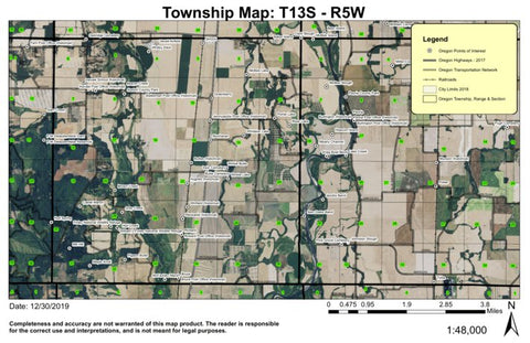Winkle Butte T13S R5W Township Map Preview 1