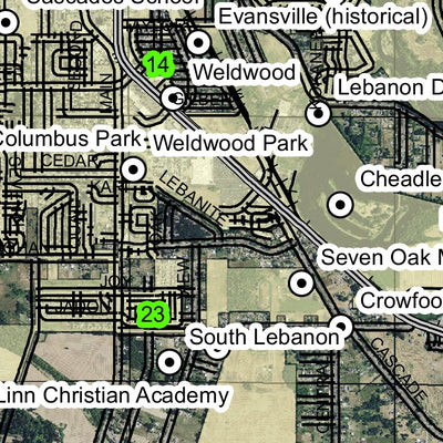 Lebanon T12S R2W Township Map Preview 2