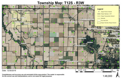 Tangent East T12S R3W Township Map Preview 1
