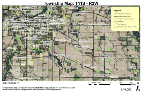 Albany East T11S R3W Township Map Preview 1