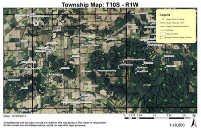 Scio T10S R1W Township Map Preview 1