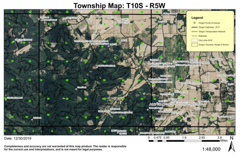 Berry Creek T10S R5W Township Map Preview 1