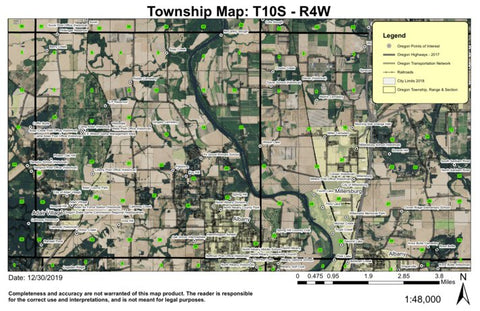 Adair Village T10S R4W Township Map Preview 1