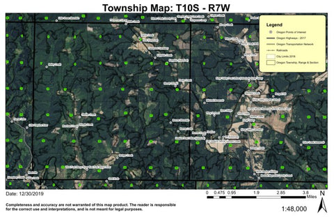 Bonner Mountain10S R7W Township Map Preview 1