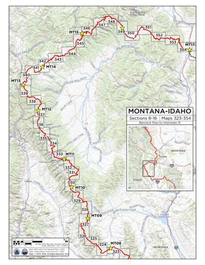 CDT Map Set - Montana 8-16 - Key Map Preview 1