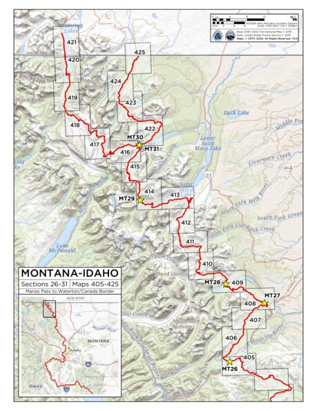 CDT Map Set - Montana 26-31 - Key Map Preview 1