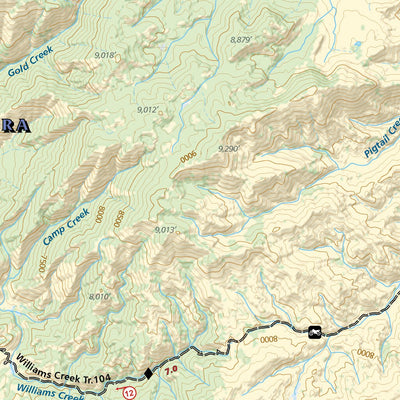 Sawtooth & Whitecloud Mountains, Idaho Trail Map Preview 2