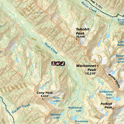 Sawtooth & Whitecloud Mountains, Idaho Trail Map Preview 3