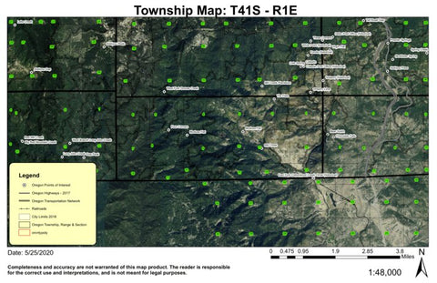 Mudusa Flat T41S R1E Township Map Preview 1