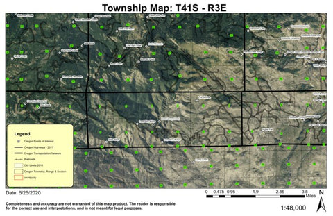 Lone Pine T41S R3E Township Map Preview 1