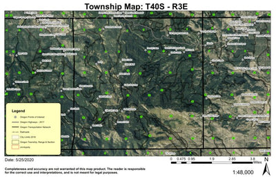 Soda Mountain T40S R3E Township Map Preview 1