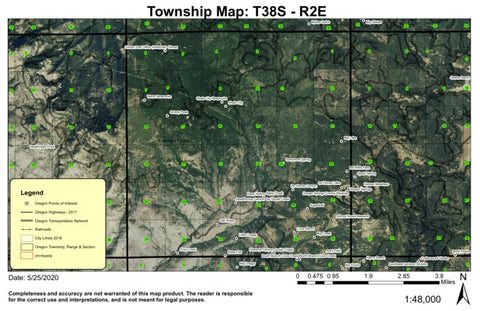 Ice House Creek T38S R2E Township Map Preview 1
