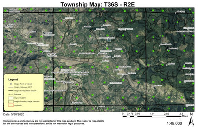 Wade Reservoir T36S R2E Township Map Preview 1