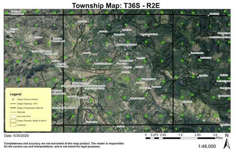 Wade Reservoir T36S R2E Township Map Preview 1