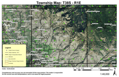 Baldy T38S R1E Township Map Preview 1