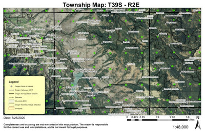 Emigrant Lake T39S R2E Township Map Preview 1