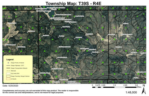 Howard Prairie South T39S R4E Township Map Preview 1