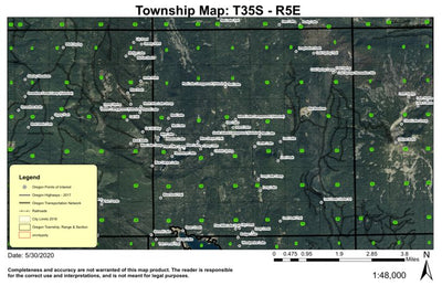 Lost Peak T35S R5E Township Map Preview 1