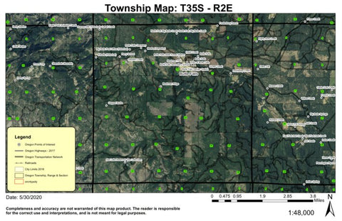 Butte Falls T35S R2E Township Map Preview 1