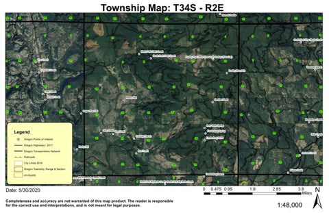 Fredenburg Butte T34S R2E Township Map Preview 1