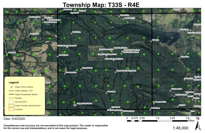 Imnaha Creek T33S R4E Township Map by Super See Services | Avenza Maps