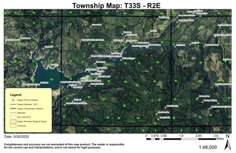 Cascade Gorge T33S R2E Township Map Preview 1