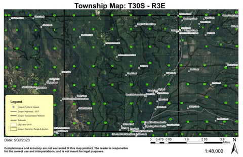 Anderson Mountain T30S R3E Township Map Preview 1