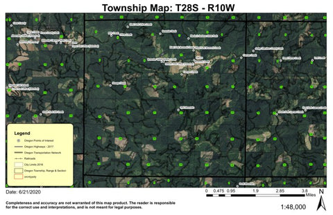 Split Mountain T28S R10W Township Map Preview 1