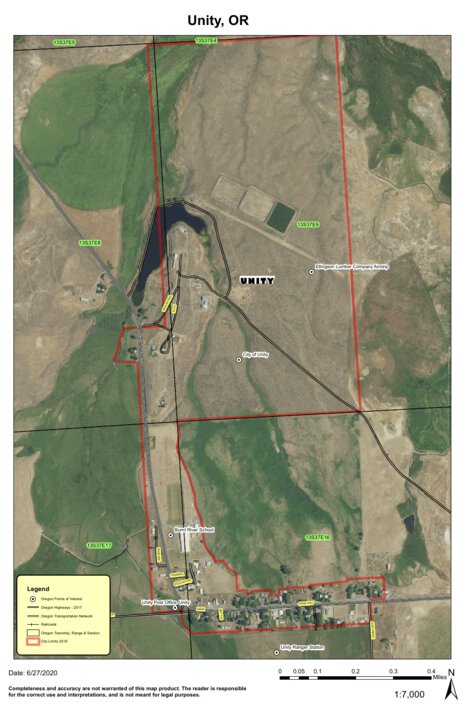 Unity, Oregon Map by Super See Services | Avenza Maps